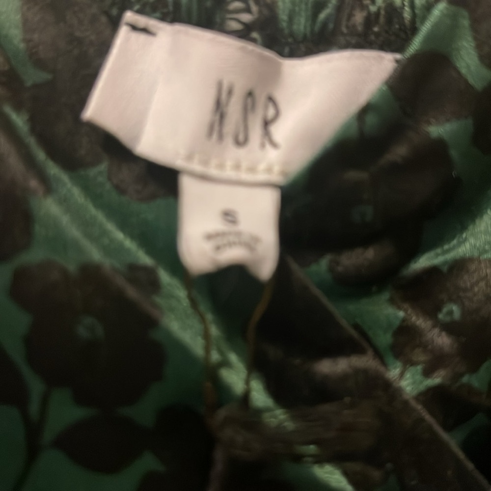 NSR Maxi Dress Dark Green With Flowers Size Small NWT - Picture 5 of 6